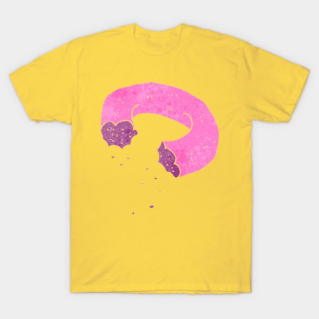 Half eaten pink donut T-Shirt by InkyArt